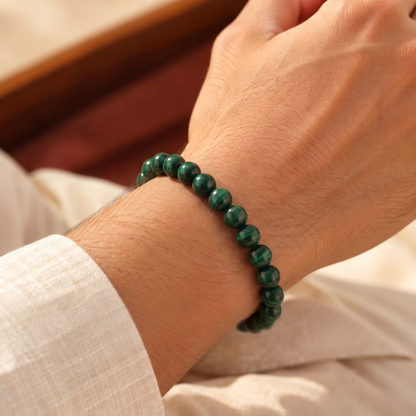 Natural Malachite Gemstone Bracelet – Transformation, Confidence & Personal Growth