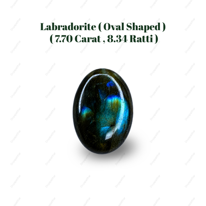 Natural Labradorite Gemstone – Oval Shape (7.70 Carat | 8.34 Ratti)