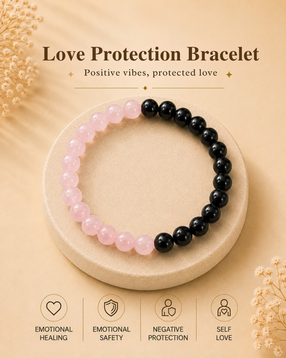 Natural Love Protection Bracelet (Heart Healing & Energy Shield)
