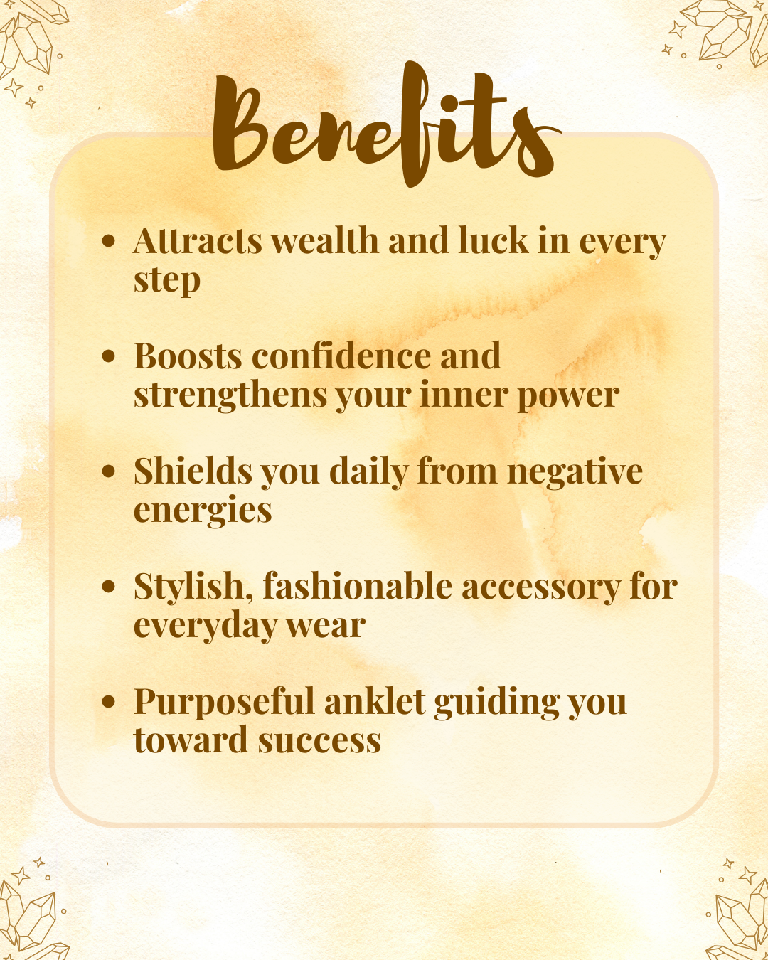 Natural Pyrite Anklet (Wealth, Protection & Confidence Energy)