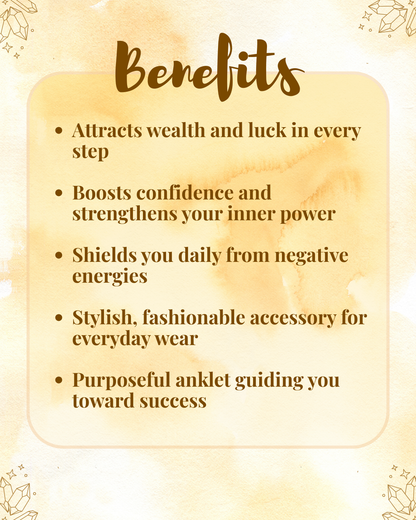 Natural Pyrite Anklet (Wealth, Protection & Confidence Energy)