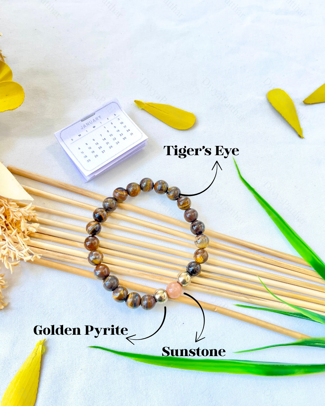 PERSONAL YEAR 1 BRACELET (Tiger Eye • Pyrite • Sunstone)