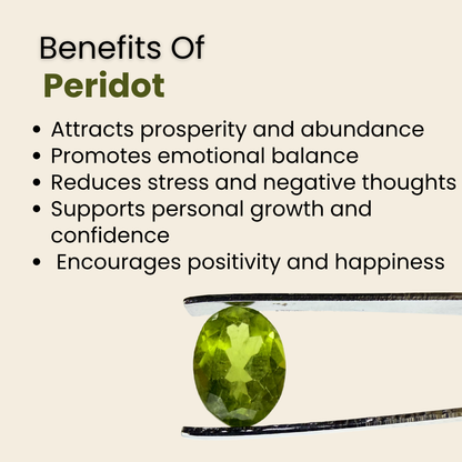 Natural Peridot Gemstone – Oval Shape (3.40 Carat | 3.70 Ratti)