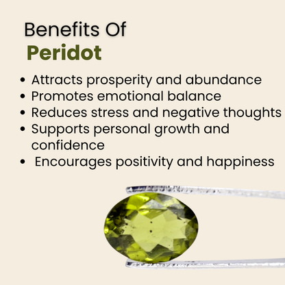 Natural Peridot Gemstone – Oval Shape (3.90 Carat | 4.25 Ratti)