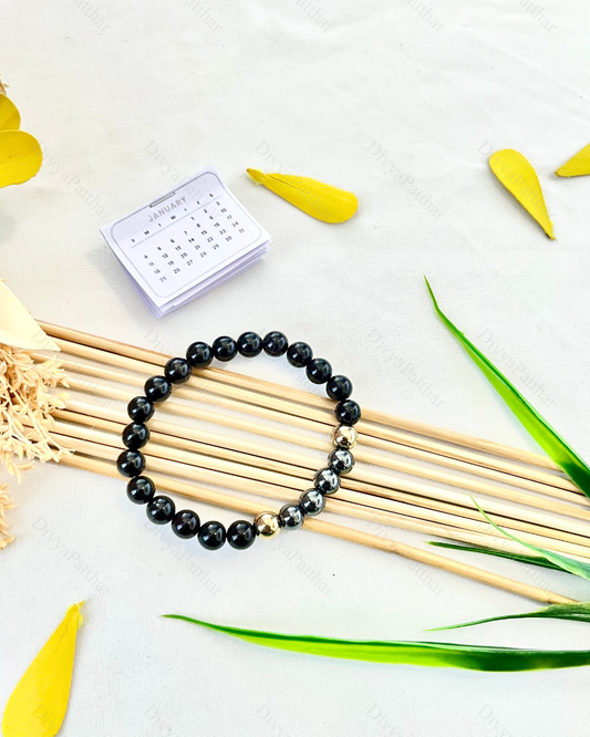 PERSONAL YEAR 4 BRACELET (Black Onyx • Golden Pyrite • Hematite)