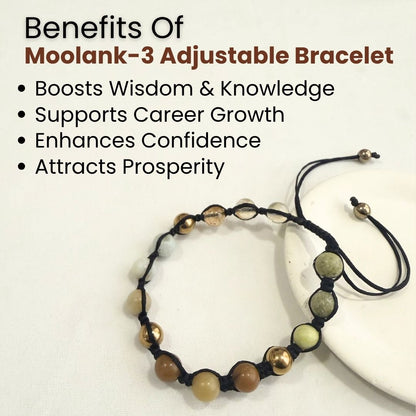 Moolank 3 Power Adjustable Bracelet (Wisdom, Expression & Abundance)