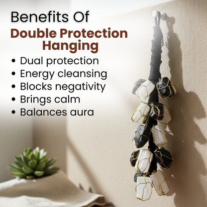 Double Protection Hanging (Black Tourmaline & Selenite for Complete Protection)