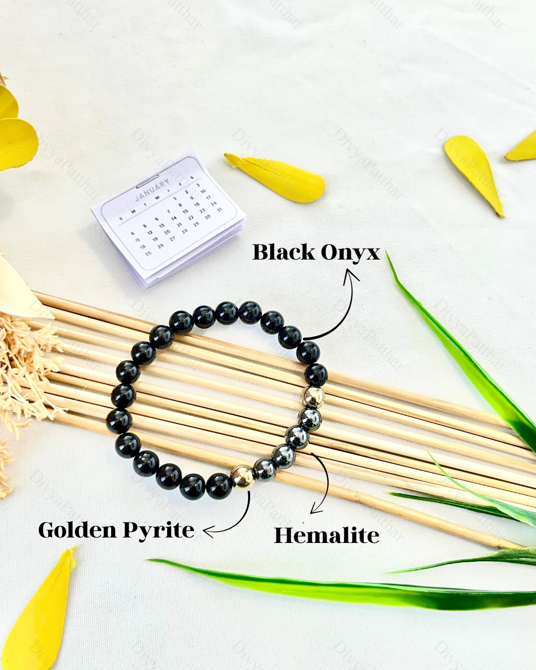PERSONAL YEAR 4 BRACELET (Black Onyx • Golden Pyrite • Hematite)