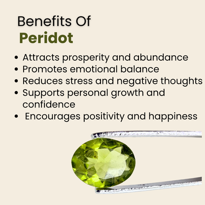 Natural Peridot Gemstone – Oval Shape (3.00 Carat | 3.27 Ratti)