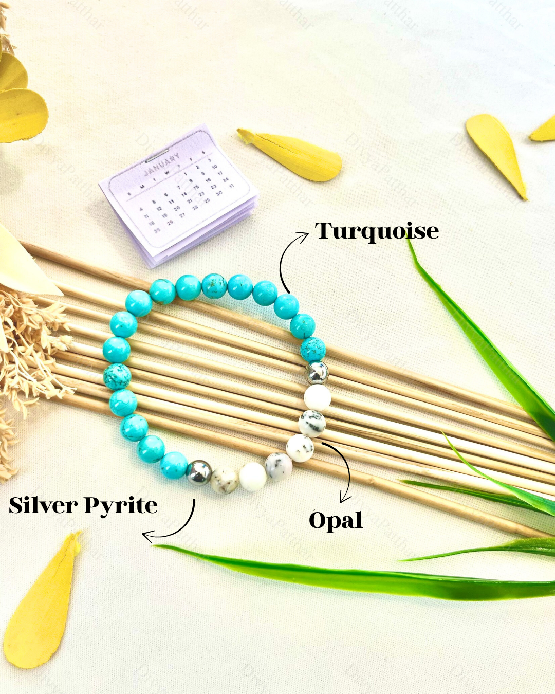 PERSONAL YEAR 6 BRACELET (Turquoise • Silver Pyrite • Opal)