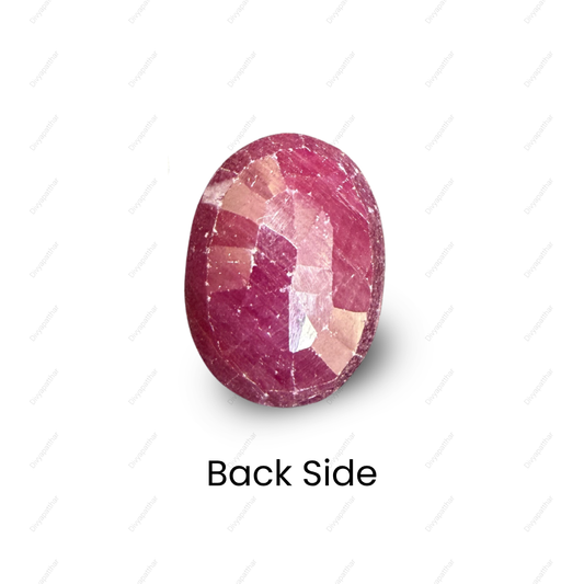 Natural Ruby (Manik) Gemstone – Oval Shape (5.50 Carat | 5.99 Ratti | 11.6 × 8.5 × 5.5 mm)