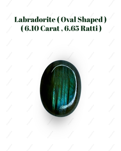 Natural Labradorite Gemstone – Oval Shape (6.10 Carat | 6.65 Ratti)