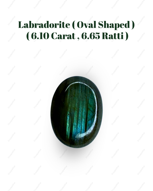 Natural Labradorite Gemstone – Oval Shape (6.10 Carat | 6.65 Ratti)