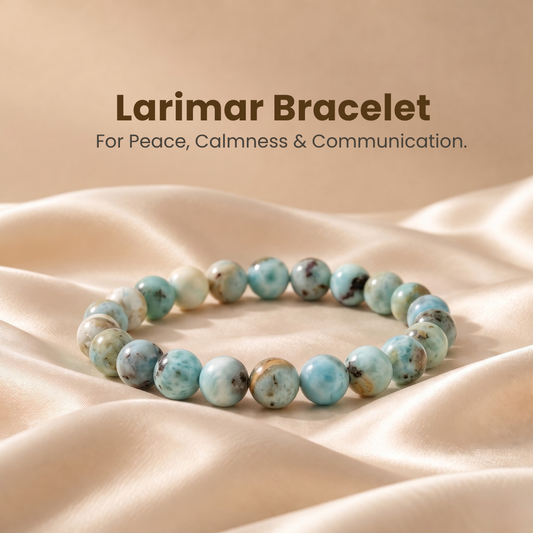 Natural Larimar Gemstone Bracelet – Calmness, Emotional Balance & Inner Peace