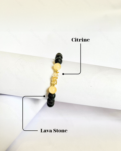Premium Citrine Lava Bracelet (Success, Wealth & Positive Confidence)