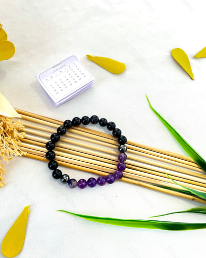 PERSONAL YEAR 8 BRACELET (Black Onyx • Amethyst • Hematite)