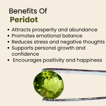 Natural Peridot Gemstone – Oval Shape (4.30 Carat | 4.68 Ratti)