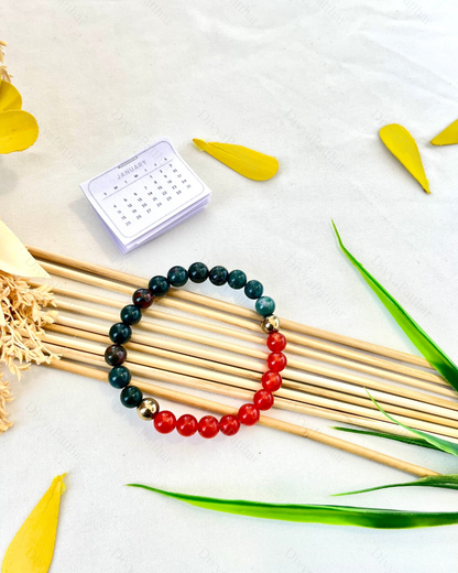 PERSONAL YEAR 9 BRACELET (Bloodstone • Golden Pyrite • Carnelian)