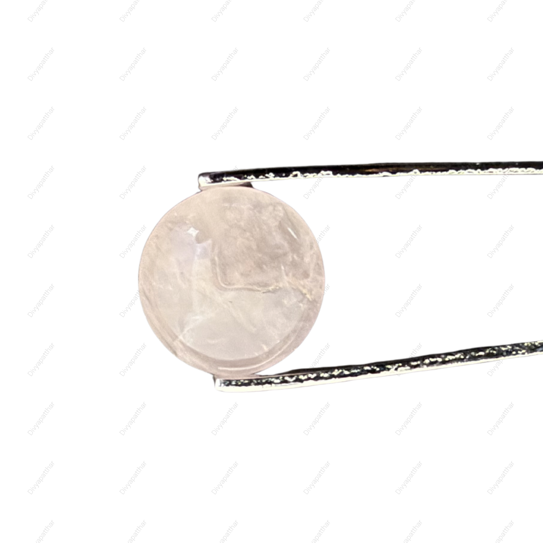 Natural Rose Quartz Gemstone – Round Shape (6.95 Carat | 7.57 Ratti)