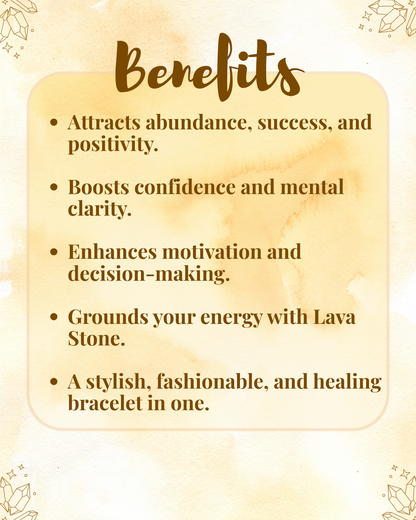 Premium Citrine Lava Bracelet (Success, Wealth & Positive Confidence)