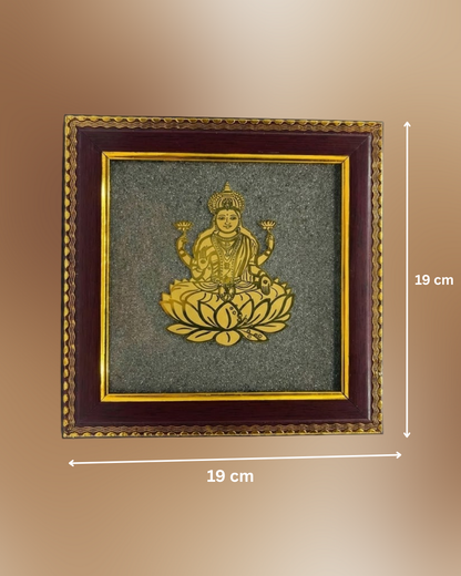Mahalakshmi Vigraha Raw Pyrite Frame (Wealth, Abundance & Divine Prosperity Decor)