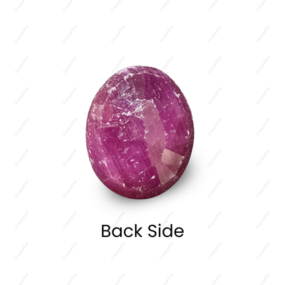 Natural Ruby (Manik) Gemstone – Oval Shape (5.00 Carat | 5.45 Ratti | 11.1 × 9.0 × 5.1 mm)