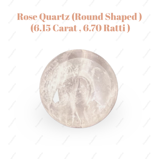 Natural Rose Quartz Gemstone – Round Shape (6.15 Carat | 6.70 Ratti)