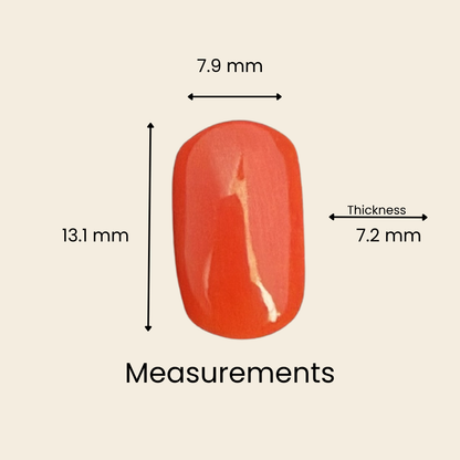 Natural Red Coral (Moonga) Gemstone – Cabochon Shape (6.05 Carat | 6.59 Ratti | 13.1 × 7.9 × 7.2 mm)