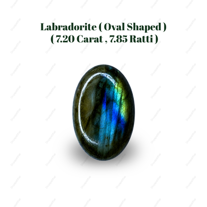 Natural Labradorite Gemstone – Oval Shape (7.20 Carat | 7.35 Ratti)