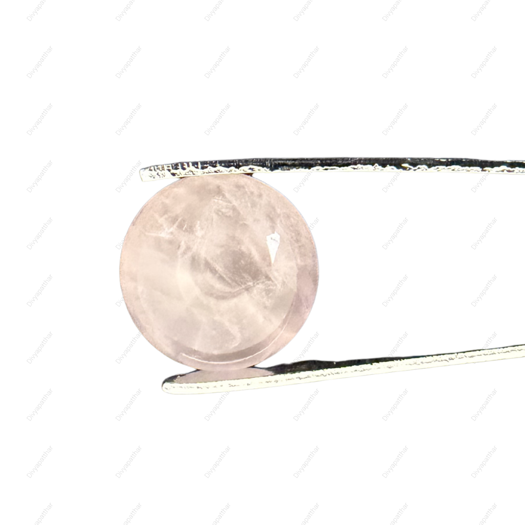 Natural Rose Quartz Gemstone – Round Shape (6.15 Carat | 6.70 Ratti)
