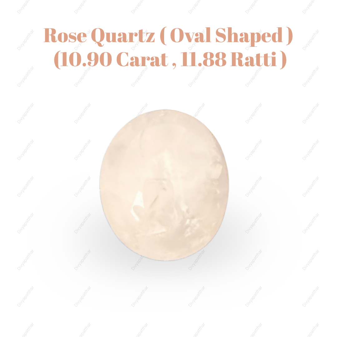 Natural Rose Quartz Gemstone – Oval Shape (10.90 Carat | 11.88 Ratti)