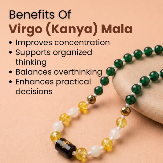 Virgo Zodiac Mala – Prosperity, Clarity & Emotional Balance