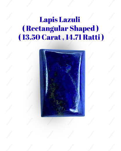 Natural Lapis Lazuli Gemstone – Rectangle Shape (13.50 Carat | 14.71 Ratti)