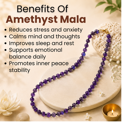 Amethyst Mala – Peace, Protection & Spiritual Clarity