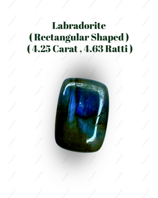 Natural Labradorite Gemstone – Rectangle Shape (4.25 Carat | 4.63 Ratti)