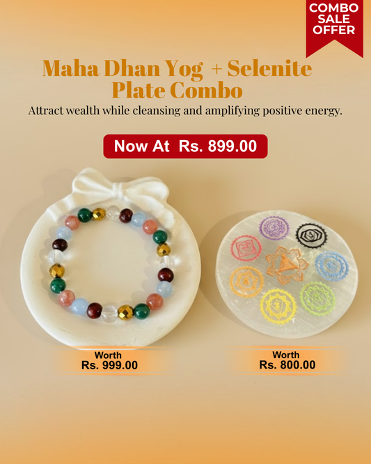 Maha Dhanyog Shuddhi-Samriddhi Combo - (Maha Dhanyog Bracelet & Selenite Plate )