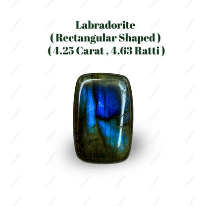 Natural Labradorite Gemstone – Rectangle Shape (4.25 Carat | 4.63 Ratti)