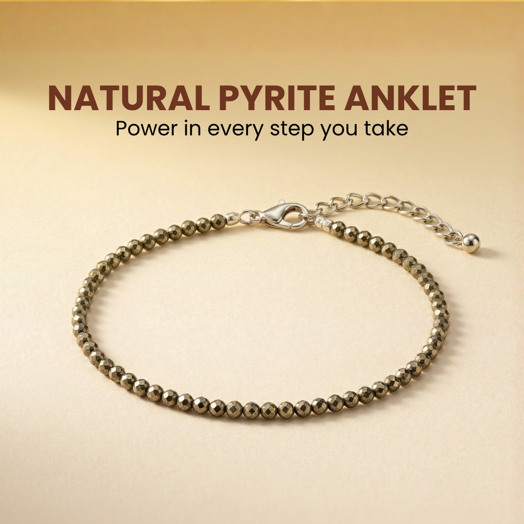 Natural Pyrite Anklet (Wealth, Protection & Confidence Energy)
