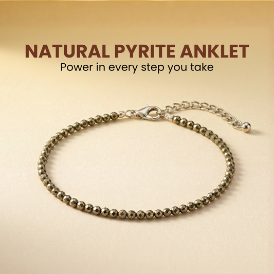 Natural Pyrite Anklet (Wealth, Protection & Confidence Energy)