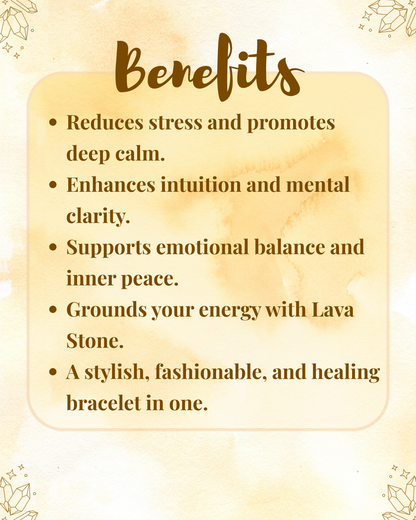 Premium Amethyst Lava Bracelet (Stress Relief, Mental Clarity & Spiritual Balance)