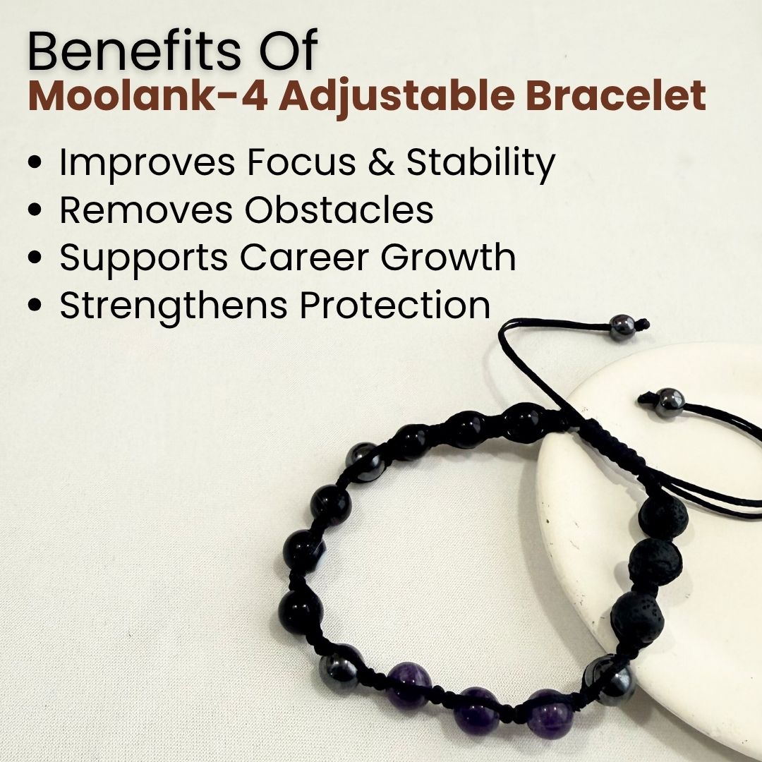 Moolank 4 Power Adjustable Bracelet (Stability, Protection & Grounded Focus)
