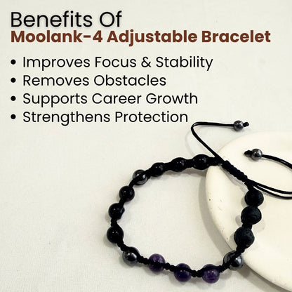 Moolank 4 Power Adjustable Bracelet (Stability, Protection & Grounded Focus)