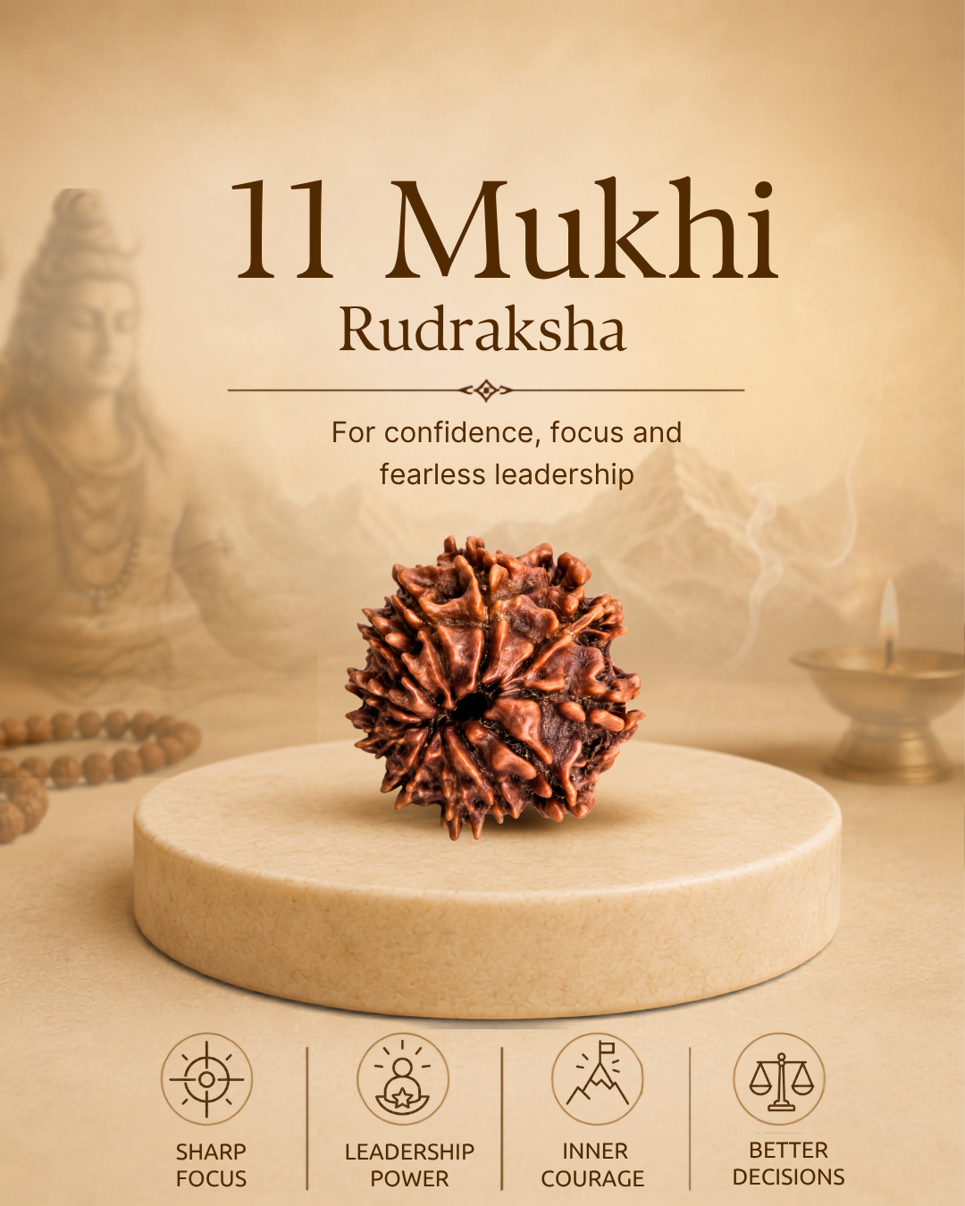 11 Mukhi Rudraksha (Natural | Nepal Origin)
