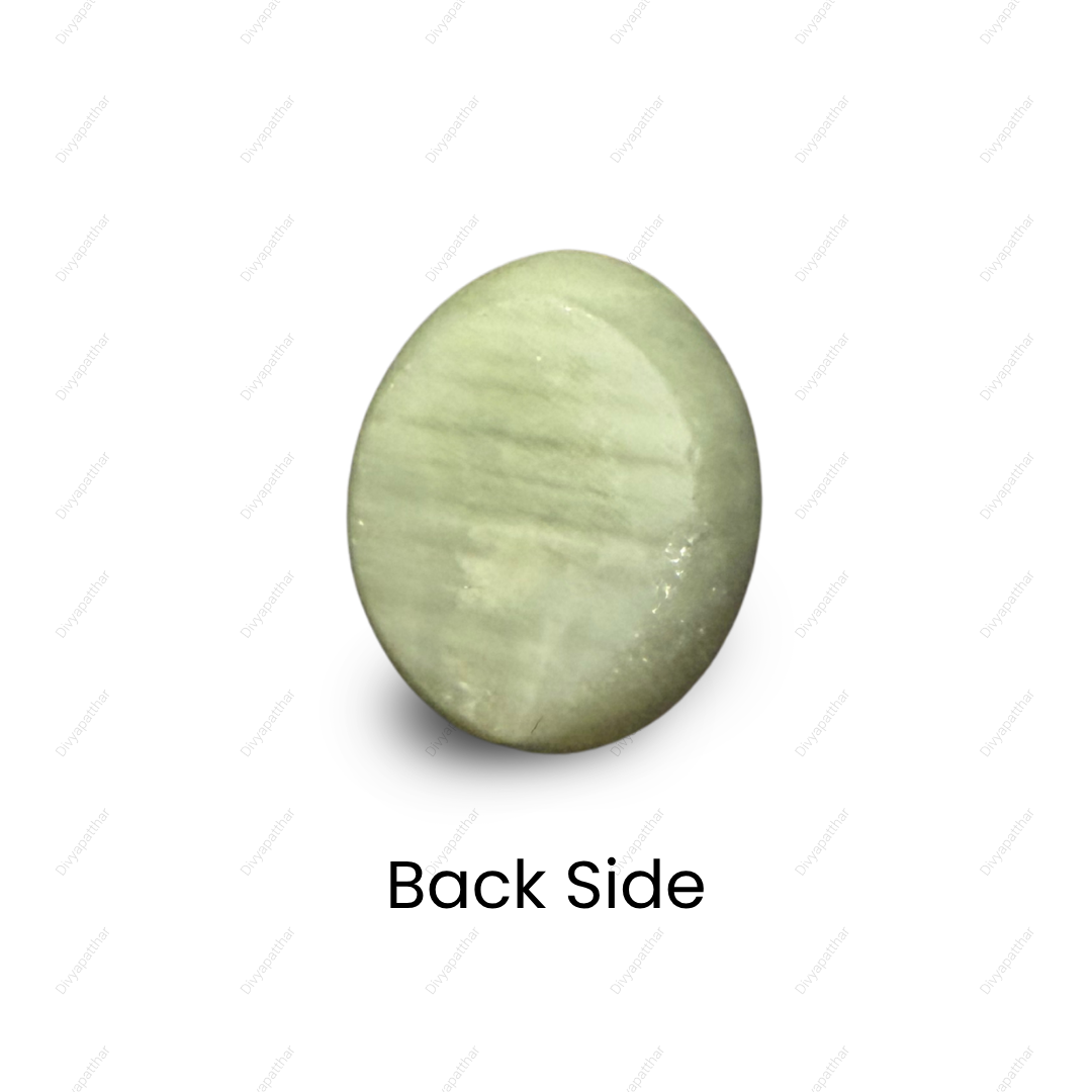 Natural Cat's Eye Gemstone – Oval Shape (5.60 Carat | 6.10 Ratti | L 11.9 × B 9.6 × H 7.3 mm)