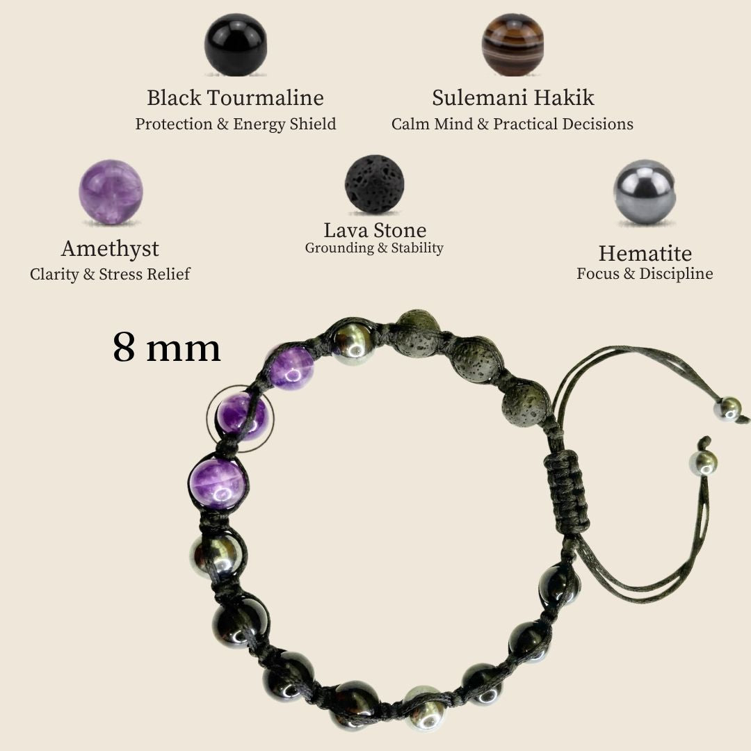 Moolank 4 Power Adjustable Bracelet (Stability, Protection & Grounded Focus)