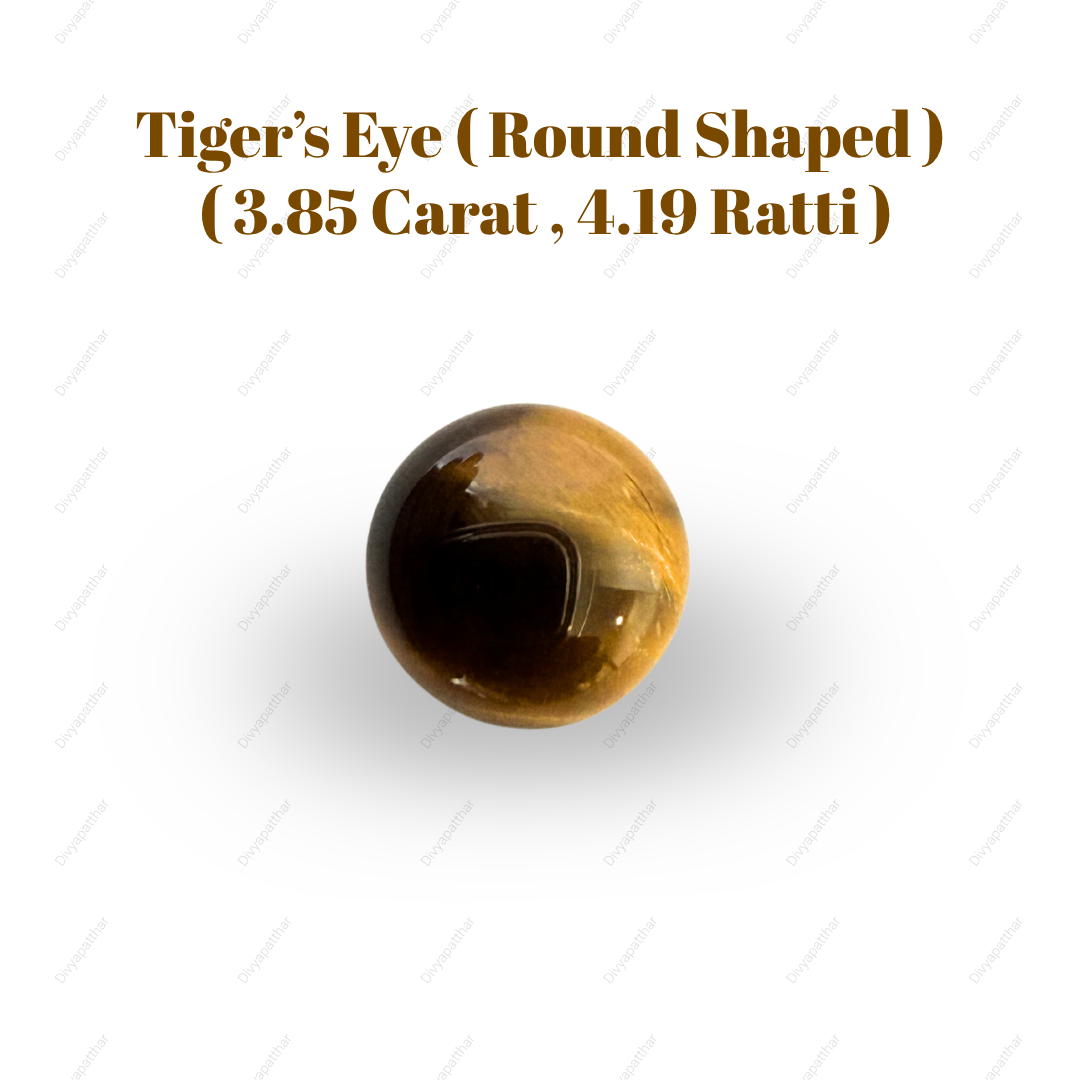 Natural Tiger's Eye Gemstone – Round Shape (3.85 Carat | 4.19 Ratti)
