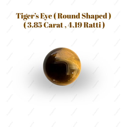 Natural Tiger's Eye Gemstone – Round Shape (3.85 Carat | 4.19 Ratti)
