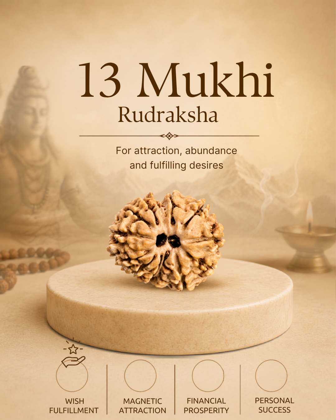 13 Mukhi Rudraksha (Natural | Nepal Origin)