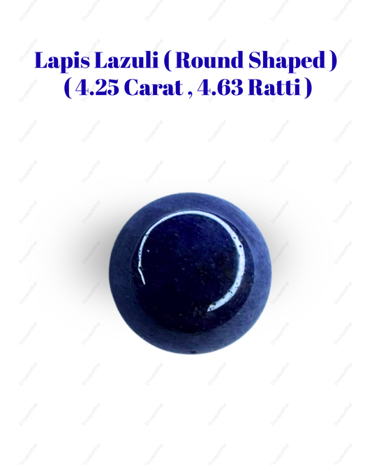 Natural Lapis Lazuli Gemstone – Round Shape (4.25 Carat | 4.63 Ratti)