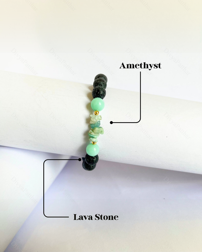 Premium Amazonite Lava Bracelet (Emotional Balance, Truth & Calm Communication)